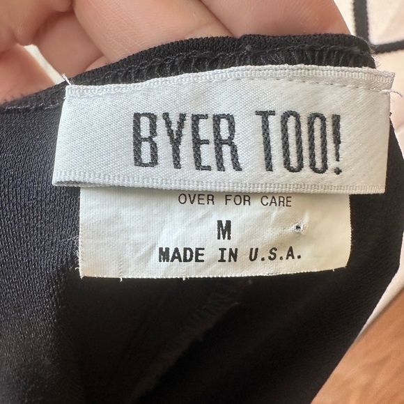 Byer Too! Y2K Classic Black Dress Cowl Neck Split Shoulder Seam Minimalist Sz M - Picture 17 of 17